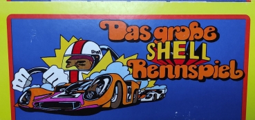 Shell Brettspiel mit 16 Automobil-Metallmünzen "Das große Shell-Rennspiel" 1970 (5215)